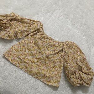 Petersyn Floral Crop Top with Puff Sleeves